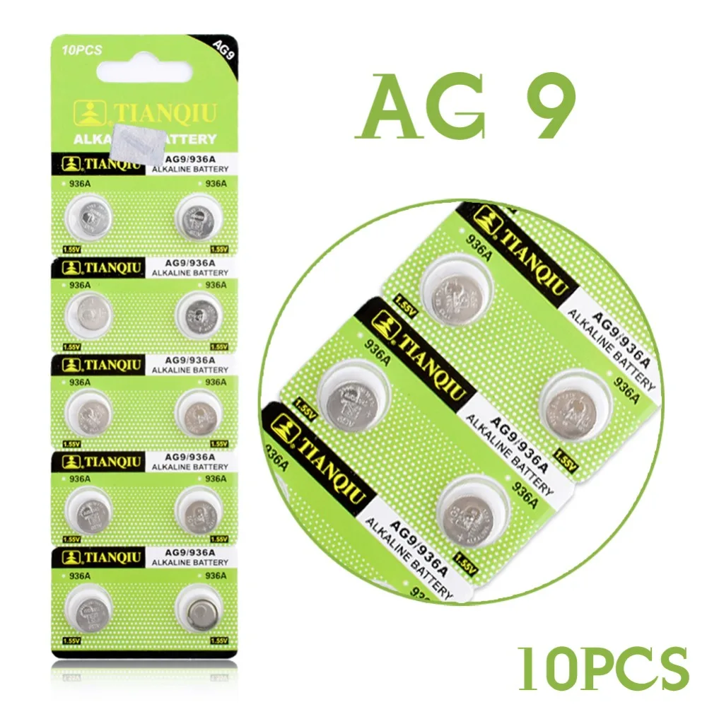 Factory Price 10pcs 1.55V AG9 LR936 394 SR936SW 194 V394 Button Coin Cell Alkaline Battery
Factory Price 10pcs 1.55V AG9 LR936 394 SR936SW 194 V394 Button Coin Cell Alkaline Battery