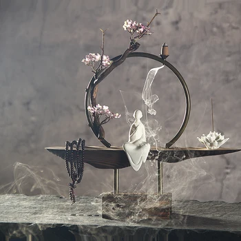 Vintage Metal Circle Wooden Ceramic Character Backflow Incense Burner Creative Crafts for Household Auspicious Decoration Gifts
Vintage Metal Circle Wooden Ceramic Character Backflow Incense Burner Creative Crafts for Household Auspicious Decoration Gifts