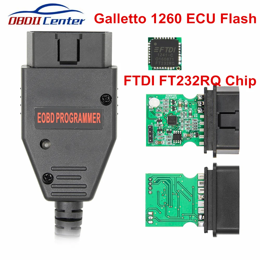 Qualified FTDI Galletto-1260 OBD2 ECU Chip Tuning Scanner Galletto 1260 EOBD OBDII ECU Flasher FTDI FT232RQ Chip OBD OBDII Cable
Qualified FTDI Galletto-1260 OBD2 ECU Chip Tuning Scanner Galletto 1260 EOBD OBDII ECU Flasher FTDI FT232RQ Chip OBD OBDII Cable