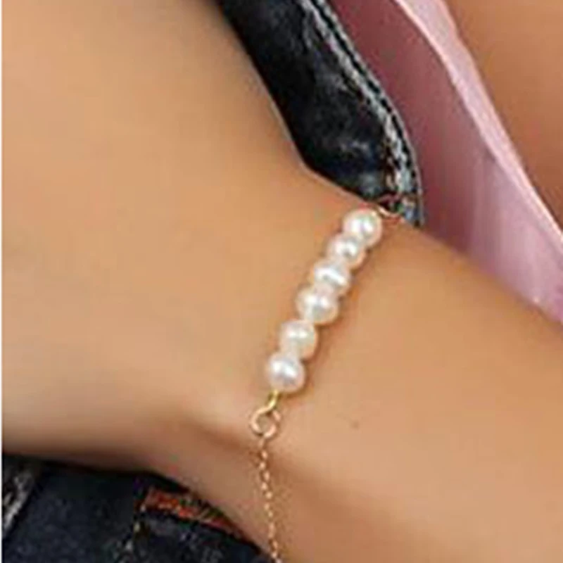 Hot Sale Gold Color Chain Bracelets Simple Imitation Pearl beads Bracelet Bangle For Women Gift For Party
Hot Sale Gold Color Chain Bracelets Simple Imitation Pearl beads Bracelet Bangle For Women Gift For Party