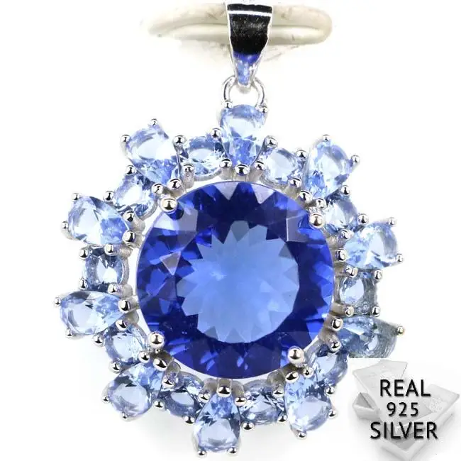Guaranteed Real 925 Solid Sterling Silver 4.3g Deluxe Round Rich Blue Violet Tanzanite CZ Pendant 30x23mm
Guaranteed Real 925 Solid Sterling Silver 4.3g Deluxe Round Rich Blue Violet Tanzanite CZ Pendant 30x23mm