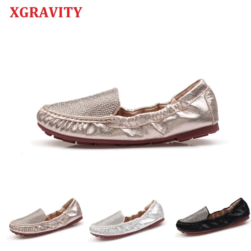 XGRAVITY Plus Big Size Simple Crystal Woman Flat Shoes Elegant Comfortable Lady Fashion Rhinestone Women Soft Loafer Female A126
XGRAVITY Plus Big Size Simple Crystal Woman Flat Shoes Elegant Comfortable Lady Fashion Rhinestone Women Soft Loafer Female A126