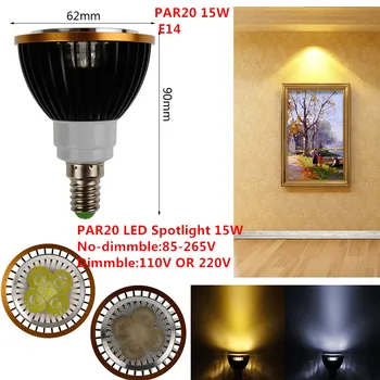 30XDHL LED PAR20 Bulbs E14 15W 5*3W Warm White/Cold White/Pure White 110V 220V Dimmable LED PAR 20 P20 Spotlights Lamps
30XDHL LED PAR20 Bulbs E14 15W 5*3W Warm White/Cold White/Pure White 110V 220V Dimmable LED PAR 20 P20 Spotlights Lamps