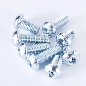 M6x6-80mm Hex socket Screw Half Round head Bolts Mushroom head Screws 10.9 Grade ISO7380 Galvanized