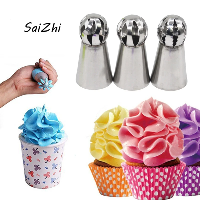 3PC Russian Piping Nozzle Sphere Ball Icing Confectioners Pastry Tips Cupcake Decorator Kitchen Bakeware DIY Tools 5683
3PC Russian Piping Nozzle Sphere Ball Icing Confectioners Pastry Tips Cupcake Decorator Kitchen Bakeware DIY Tools 5683