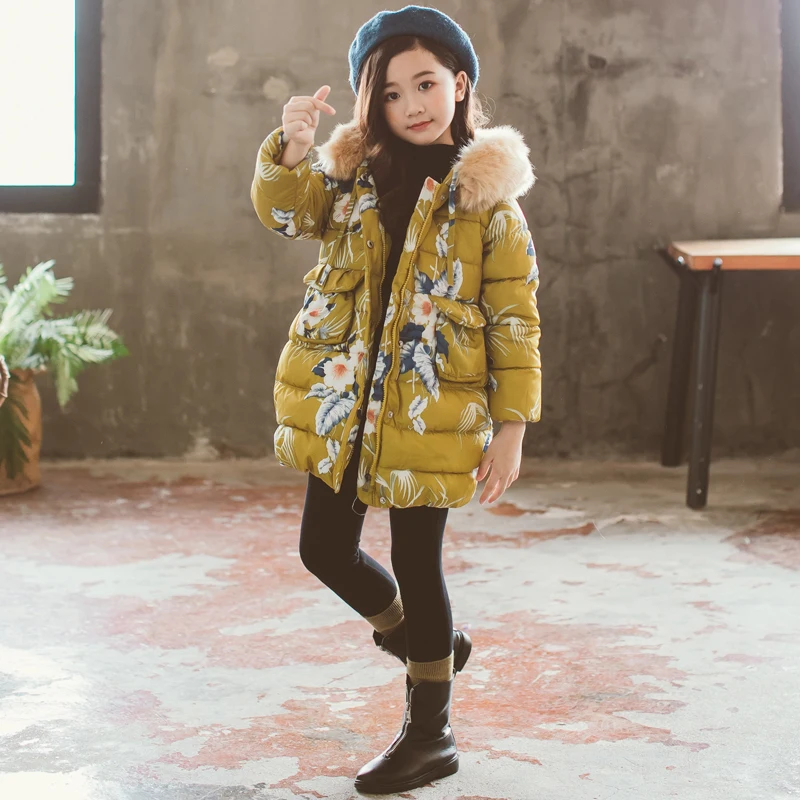 2018 New Girls Winter Warm Long Coat Kids School Jacket Kids Fashion Thick Cotton Down Princess Flower Print Winter Clothes
2018 New Girls Winter Warm Long Coat Kids School Jacket Kids Fashion Thick Cotton Down Princess Flower Print Winter Clothes