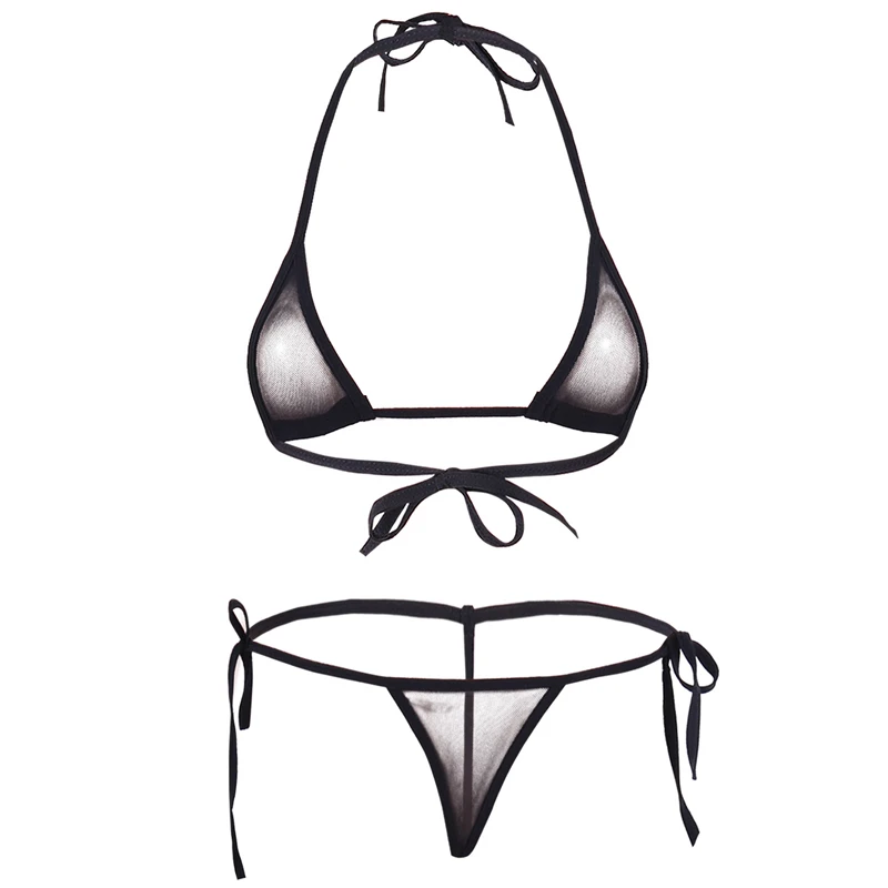 Women Lingerie Set Women's Sheer Extreme Bikini Halterneck Top and Tie Sides Micro Thong Sexy Holiday Summer Beach Bra Sets
Women Lingerie Set Women's Sheer Extreme Bikini Halterneck Top and Tie Sides Micro Thong Sexy Holiday Summer Beach Bra Sets