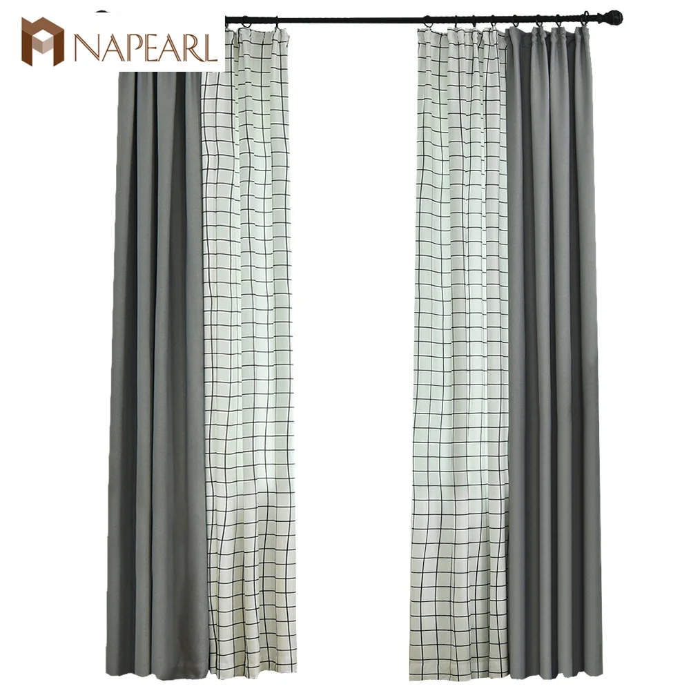 NAPEARL Stitching Style Drapes for Bedroom Simple Grey Curtains Living Room Window Plaid Semi Shading Curtain Thick Fabric Tulle
NAPEARL Stitching Style Drapes for Bedroom Simple Grey Curtains Living Room Window Plaid Semi Shading Curtain Thick Fabric Tulle
