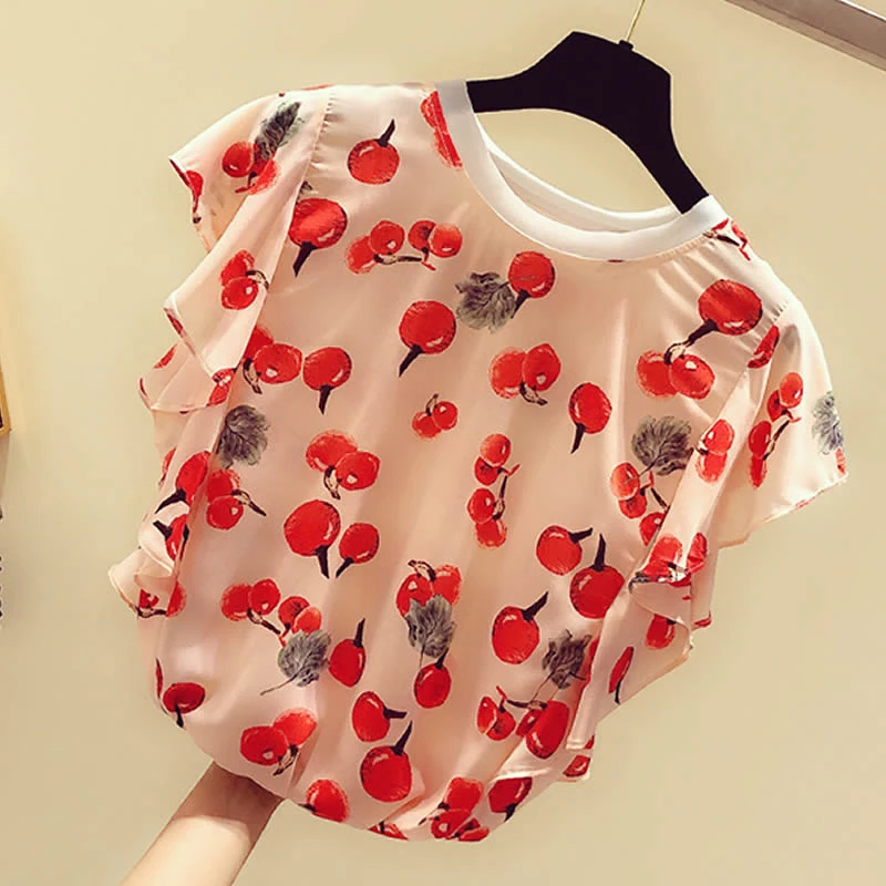 Women Spring Summer Style Casual Short Sleeve Blouses Shirts Lady Casual Short Sleeve Cherry Printed Blusas Tops DF2736
Women Spring Summer Style Casual Short Sleeve Blouses Shirts Lady Casual Short Sleeve Cherry Printed Blusas Tops DF2736