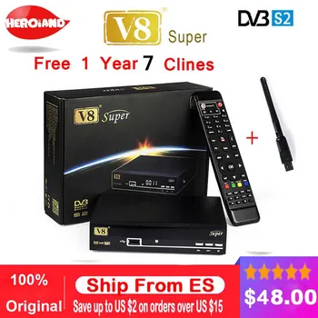 V8 Super receptor DVB-S2 Satellite Receiver Full 1080P HD FTA Satellite decoder+USB WIFI support Biss Key newcam 3G IPTV Youporn
V8 Super receptor DVB-S2 Satellite Receiver Full 1080P HD FTA Satellite decoder+USB WIFI support Biss Key newcam 3G IPTV Youporn