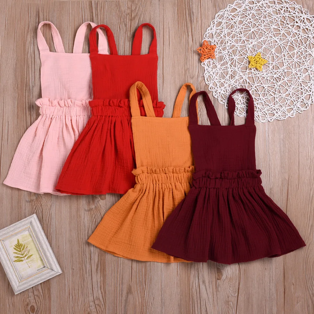Infant Toddler Baby Girls Solid Strap Backless Princess Sundresses Outfits Frill Sleeve Newborn Infant Dresses 2019 New
Infant Toddler Baby Girls Solid Strap Backless Princess Sundresses Outfits Frill Sleeve Newborn Infant Dresses 2019 New