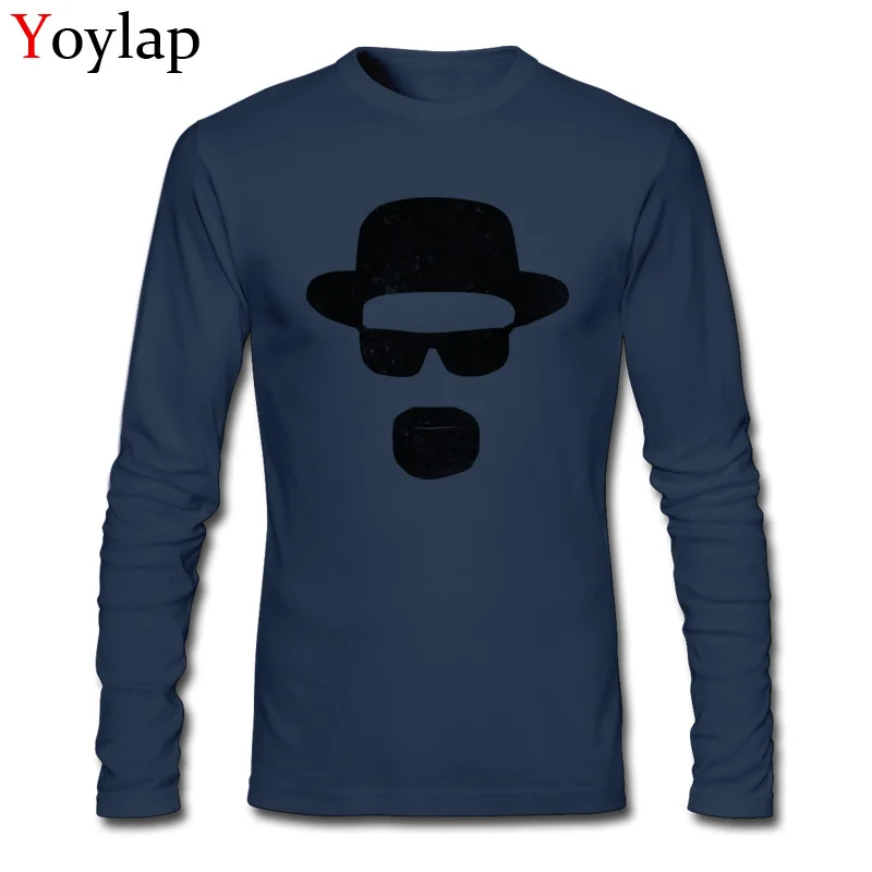 Slim Fit Unique Tops T Shirt Mr. Walter White Summer Fall Long Sleeve 100% Cotton O-Neck Boy T-shirts Unique Tee Shirt Mr. Walter White navy