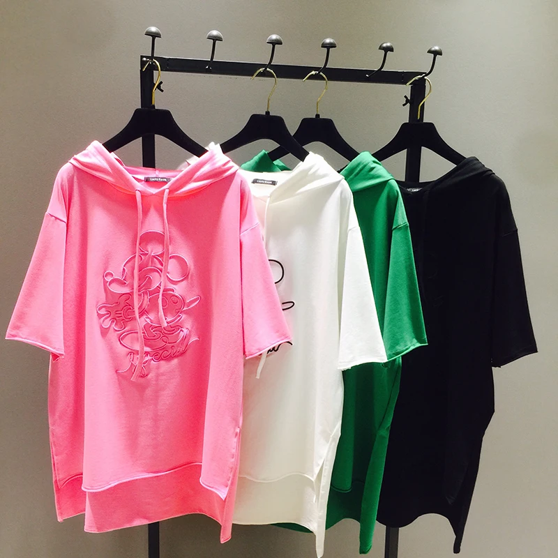 New Spring Women Embroidery Tshirt Loose Hoodies Medium-long Short Sleeve Tops All-match Students T-shirts Korean Female T Shirt
New Spring Women Embroidery Tshirt Loose Hoodies Medium-long Short Sleeve Tops All-match Students T-shirts Korean Female T Shirt