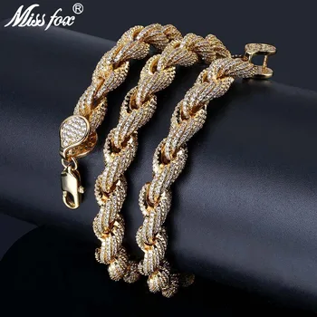 MISSFOX HIP Hop All Iced Out Popular 8mm Wide 24K Gold Plated Twist Chain AAA Cubic Zirconia Men's Punk Necklace Jewelry 18" 22"
MISSFOX HIP Hop All Iced Out Popular 8mm Wide 24K Gold Plated Twist Chain AAA Cubic Zirconia Men's Punk Necklace Jewelry 18" 22"