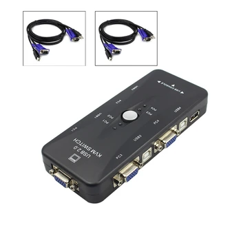 4-Port USB 2.0 KVM Switch Mouse/Keyboard/VGA Video Monitor 200MHz 1920x1440 with 2 xVGA USB KVM cable 2018 new A20
4-Port USB 2.0 KVM Switch Mouse/Keyboard/VGA Video Monitor 200MHz 1920x1440 with 2 xVGA USB KVM cable 2018 new A20