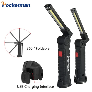 Portable 5 Mode COB Flashlight Torch USB Rechargeable LED Work Light Magnetic COB Lanterna Hanging Tent Lamp Built-in Battery
Portable 5 Mode COB Flashlight Torch USB Rechargeable LED Work Light Magnetic COB Lanterna Hanging Tent Lamp Built-in Battery