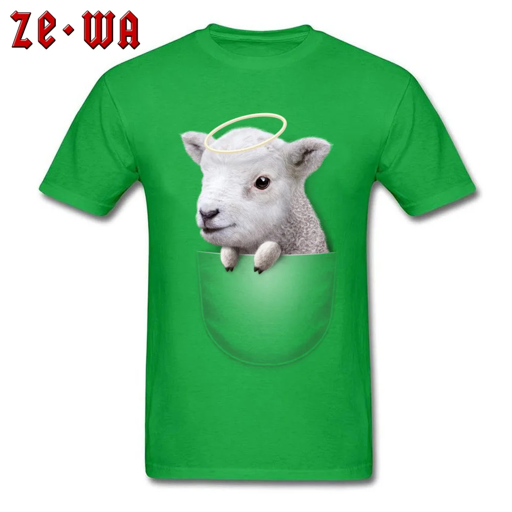 Funny Tops Shirts Hot Sale Short Sleeve Male T-Shirt TpicOriginaltitle Group Summer T-shirts Round Collar Free Shipping POCKET LAMB green