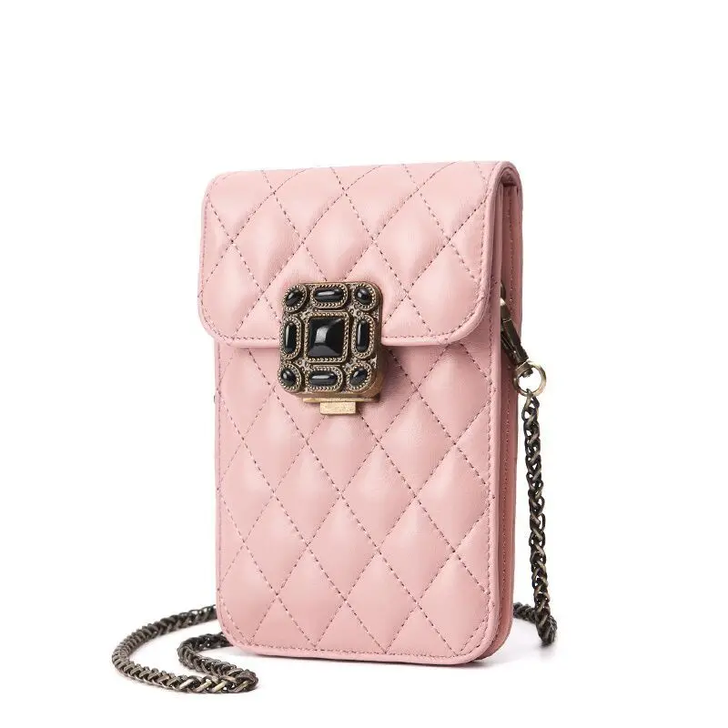 Lang Wei 2018 new skew chain mobile phone bag lady rhombus metal buckle wallet
Lang Wei 2018 new skew chain mobile phone bag lady rhombus metal buckle wallet