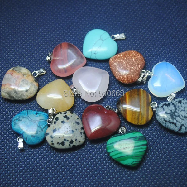 15 Pieces/Lot Nature Gem Stone Pendant Heart Shape Pendant For Charms Fashion Jewelry Designs Size 20mm
15 Pieces/Lot Nature Gem Stone Pendant Heart Shape Pendant For Charms Fashion Jewelry Designs Size 20mm