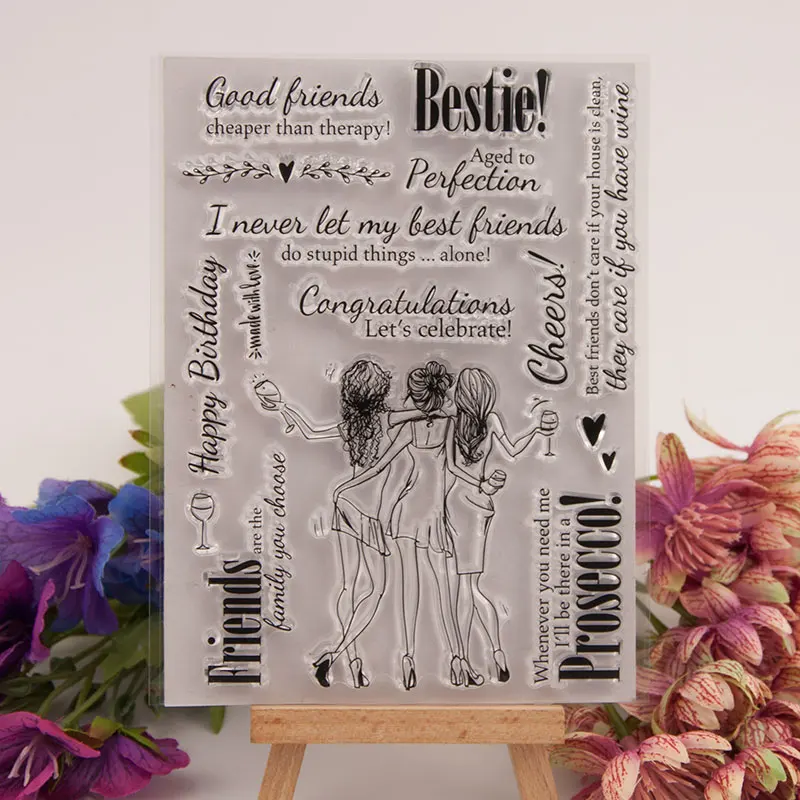 Congratulation with Friends Clear Stamps for Scrapbooking DIY Silicone Seals Photo Album Embossing Folder Paper Maker Template
Congratulation with Friends Clear Stamps for Scrapbooking DIY Silicone Seals Photo Album Embossing Folder Paper Maker Template