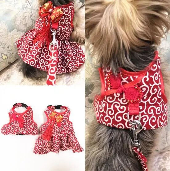Chinese Style Pet Clothes Dress Puppy Dog Collar Leash for Small Medium Animals Pet Walking Harness For Cat Kitten Dropship
Chinese Style Pet Clothes Dress Puppy Dog Collar Leash for Small Medium Animals Pet Walking Harness For Cat Kitten Dropship