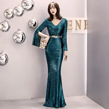 Robe De Soiree Sequins V Neck Evening Dresses Mermaid Long Formal Prom Party Dress 2020 New Floor Length Vestidos De Festa
Robe De Soiree Sequins V Neck Evening Dresses Mermaid Long Formal Prom Party Dress 2020 New Floor Length Vestidos De Festa