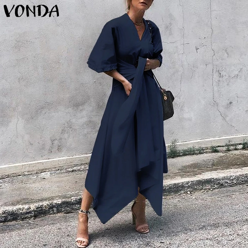 VONDA 2019 Summer Dress Women Long Maxi Dress Short Sleeve Sexy V Neck Vintage Asymmetrical High Waist Party Vestidos Plus Size
VONDA 2019 Summer Dress Women Long Maxi Dress Short Sleeve Sexy V Neck Vintage Asymmetrical High Waist Party Vestidos Plus Size