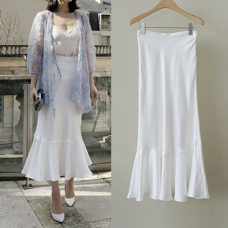 Free Shipping 2019 New Fashion Elegant Long Mid-calf Women Summer And Spring Skirts S-2XL High Waist Satin White Formal Skirts
Free Shipping 2019 New Fashion Elegant Long Mid-calf Women Summer And Spring Skirts S-2XL High Waist Satin White Formal Skirts