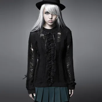 Steampunk Women Fashion Sexy Hollow Out Sweater Gothic Black O-Neck Long Sleeve Loose Casual Sweater Tops
Steampunk Women Fashion Sexy Hollow Out Sweater Gothic Black O-Neck Long Sleeve Loose Casual Sweater Tops