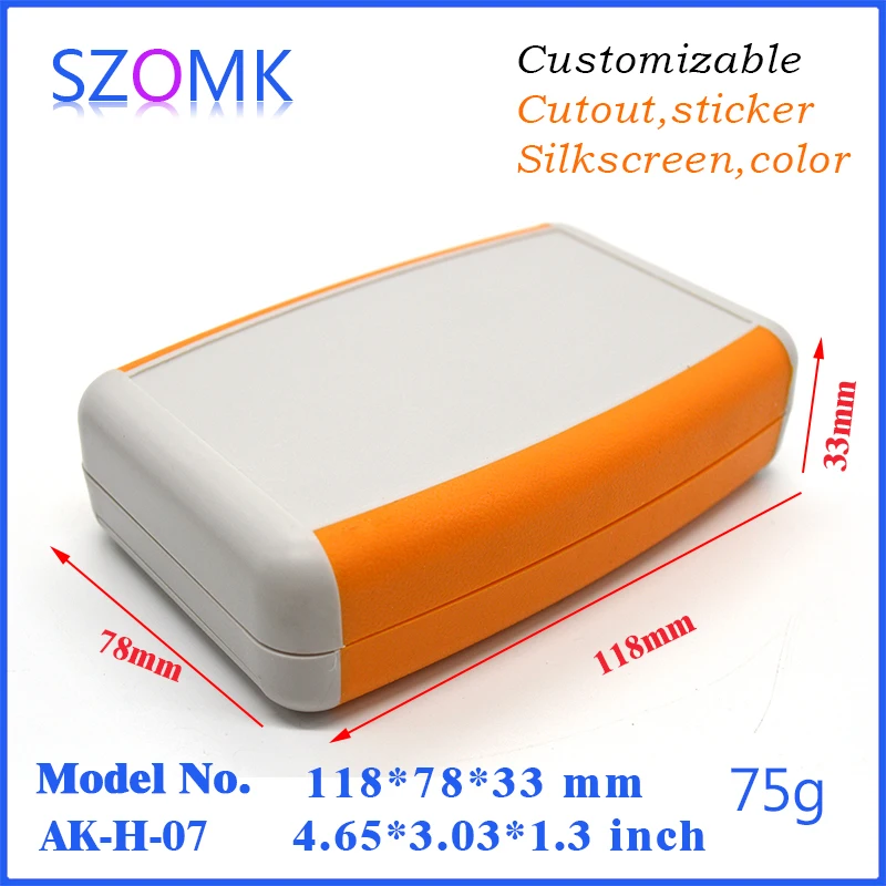 10 pieces a lot plastic handheld enclosure /plastic portable housing 118*78*33 mm 4.65*3.07*1.3 inch
10 pieces a lot plastic handheld enclosure /plastic portable housing 118*78*33 mm 4.65*3.07*1.3 inch