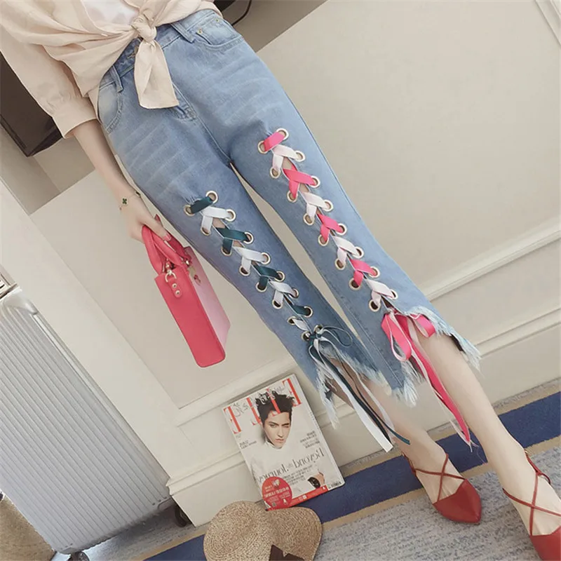 Women's Jeans 2019 New Fashion Summer Calf-Length Pants Slim Denim Pants Irregular Personality Casual Female Denim Jeans JIA301
Women's Jeans 2019 New Fashion Summer Calf-Length Pants Slim Denim Pants Irregular Personality Casual Female Denim Jeans JIA301