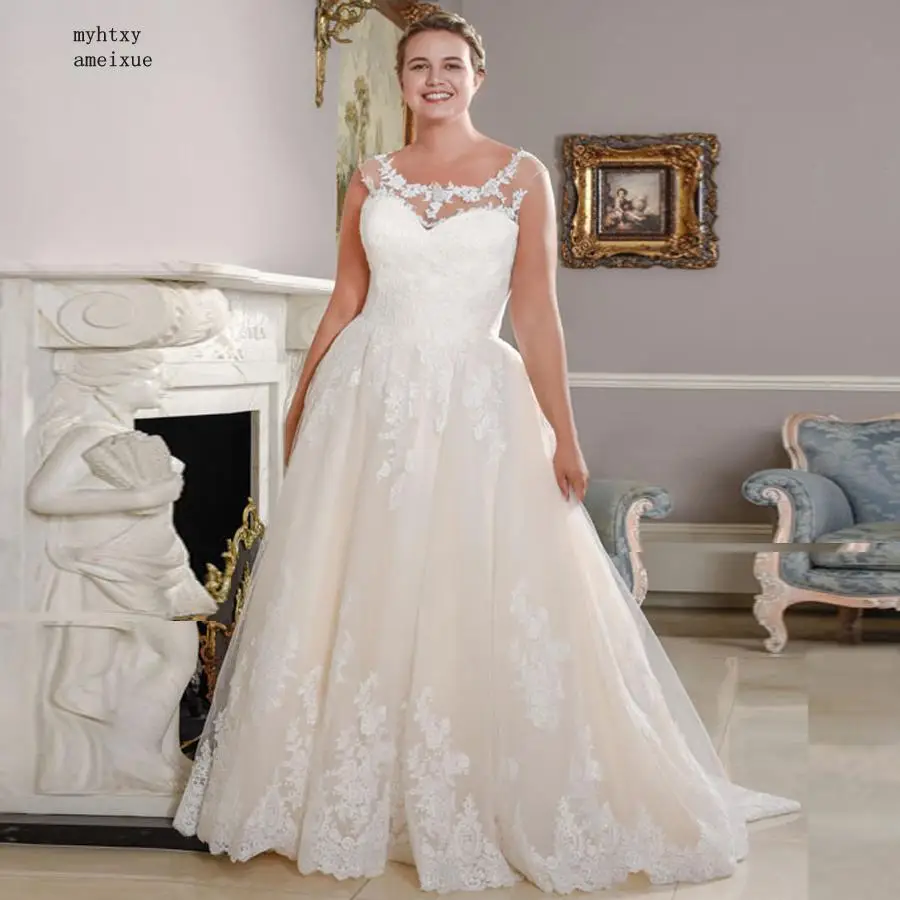 New Arrival Scoop Neck Plus Size Wedding Dresses 2020 Sleeveless Lace Applique A-line Bridal Wedding Gowns Vestido De Novia
New Arrival Scoop Neck Plus Size Wedding Dresses 2020 Sleeveless Lace Applique A-line Bridal Wedding Gowns Vestido De Novia