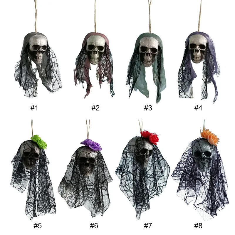 Create a creepy and scary atmosphere to Halloween. Your festival party will be remarkable with such a funny accessory. Hanging Skull for Best Halloween Decoration Prop. Great for Greeting Trick-Or-Treaters, or Visitors to Your Haunted House! Hang from a Tree, on your Porch, or in Your Living Room.