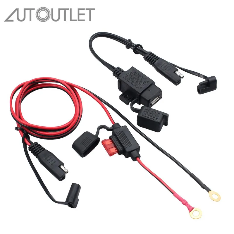 AUTOUTLET for 2.1A Waterproof Motorcycle 12V SAE to USB Interface Charger Cable Adapter Kit Inline Fuse Accessories For Phone
AUTOUTLET for 2.1A Waterproof Motorcycle 12V SAE to USB Interface Charger Cable Adapter Kit Inline Fuse Accessories For Phone