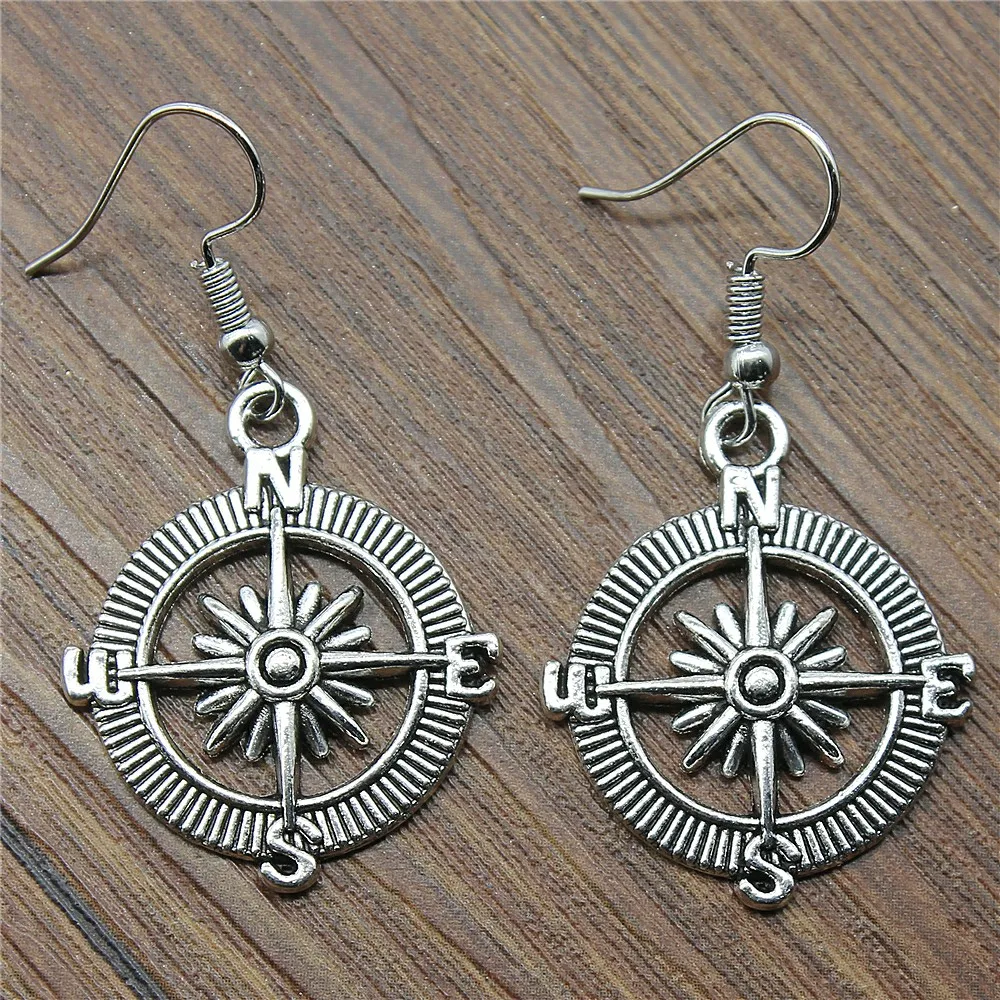 Fashion Handmade Simple Design 24mm Compass Charms Drop Earrings Jewelry Gift For Women
Fashion Handmade Simple Design 24mm Compass Charms Drop Earrings Jewelry Gift For Women
