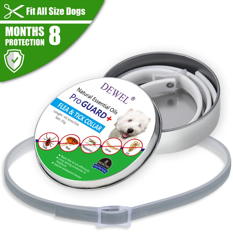 Фото Dewel Flea And Tick Collar Mosquitoes Lice Insect Large Dog Anti 8 Month Natural Dogs Protection Pets Flea&amptick | Дом и сад