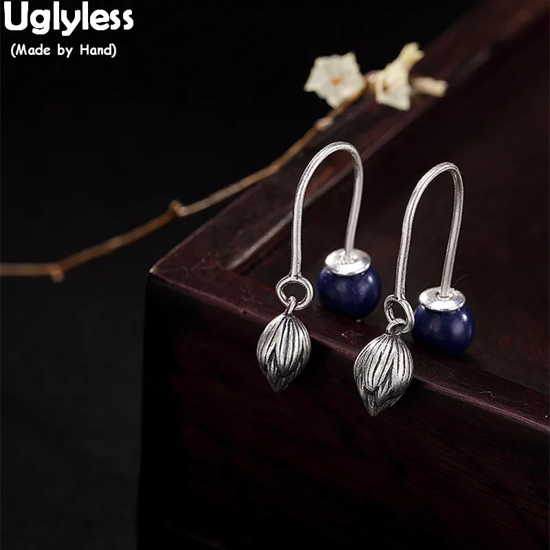 Uglyless Real 925 Sterling Silver Handmade Lotus Earrings Ethnic Thai Silver Flower Fine Jewelry for Women Lapis Balls Brincos
Uglyless Real 925 Sterling Silver Handmade Lotus Earrings Ethnic Thai Silver Flower Fine Jewelry for Women Lapis Balls Brincos