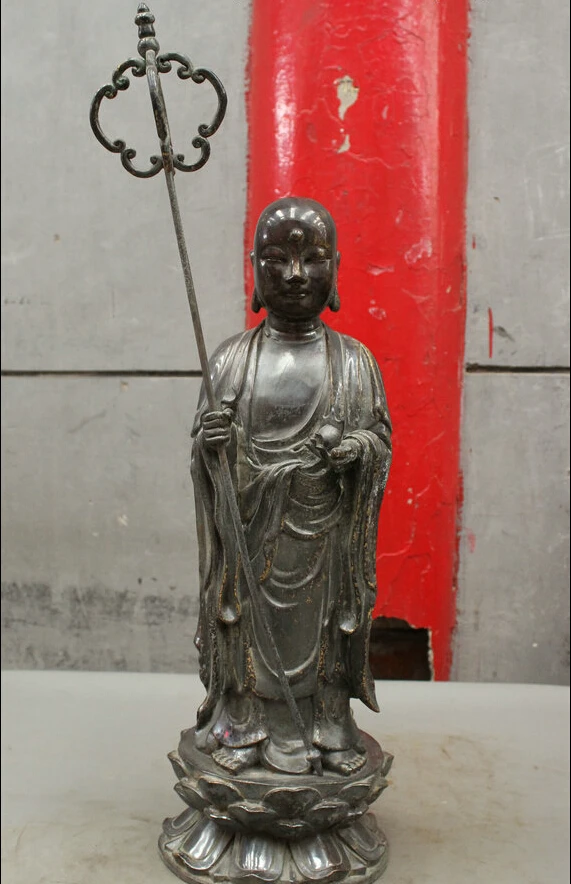 20 inch Old Tibet Pure Bronze Buddhism Ksitigarbha Boddhisattva TangSeng Monk Statue
20 inch Old Tibet Pure Bronze Buddhism Ksitigarbha Boddhisattva TangSeng Monk Statue