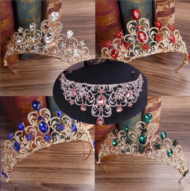 Diverse Pink Blue Green Red Color Crystal Crowns Bride tiara Fashion Queen For Wedding Crown Headpiece Wedding Hair Jewelry
Diverse Pink Blue Green Red Color Crystal Crowns Bride tiara Fashion Queen For Wedding Crown Headpiece Wedding Hair Jewelry