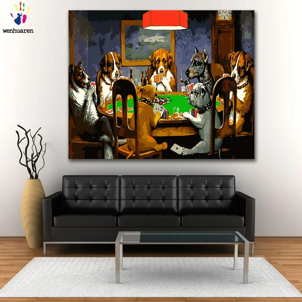 DIY Coloring paint by numbers a group of dogs playing cards and playing billiards paintings by numbers with kits 40x50 framed
DIY Coloring paint by numbers a group of dogs playing cards and playing billiards paintings by numbers with kits 40x50 framed