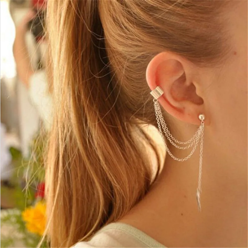 SexeMara Gold Clip Earring Boucle Doreille Women Long Leaf Tassel Bohemian Jewelry Ear Cuff Silver Alloy Earring
SexeMara Gold Clip Earring Boucle Doreille Women Long Leaf Tassel Bohemian Jewelry Ear Cuff Silver Alloy Earring