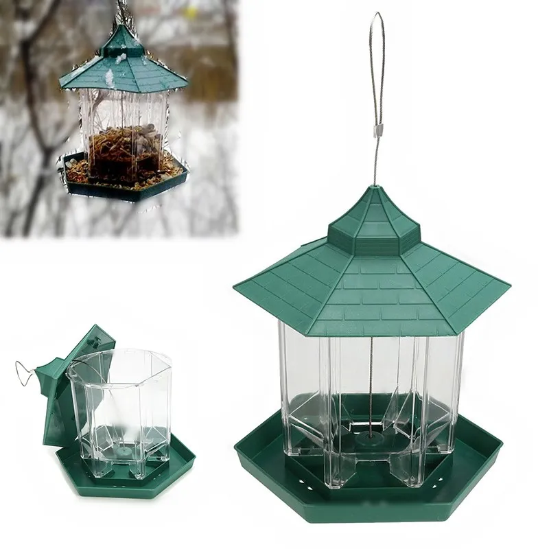 1pc Hanging Gazebo Bird Feeder Waterproof Wild Bird Feeder Container Garden Decoration Accessory
1pc Hanging Gazebo Bird Feeder Waterproof Wild Bird Feeder Container Garden Decoration Accessory