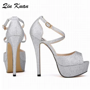 New Style Fashion Women Platform Open Toe Cross Strap Evening High Heel Shoes Plus Size Women Sequined Cloth Pumps QKP0358B
New Style Fashion Women Platform Open Toe Cross Strap Evening High Heel Shoes Plus Size Women Sequined Cloth Pumps QKP0358B