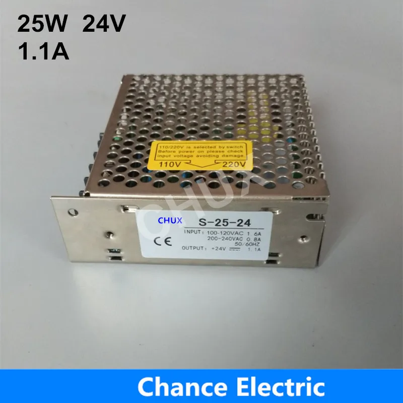 CHUX Led Switching Power Supply Dc Ac Input 220v S-25w-24v Single Group Output 1.1a Ce Rohs Led Smps 24v 25w
CHUX Led Switching Power Supply Dc Ac Input 220v S-25w-24v Single Group Output 1.1a Ce Rohs Led Smps 24v 25w