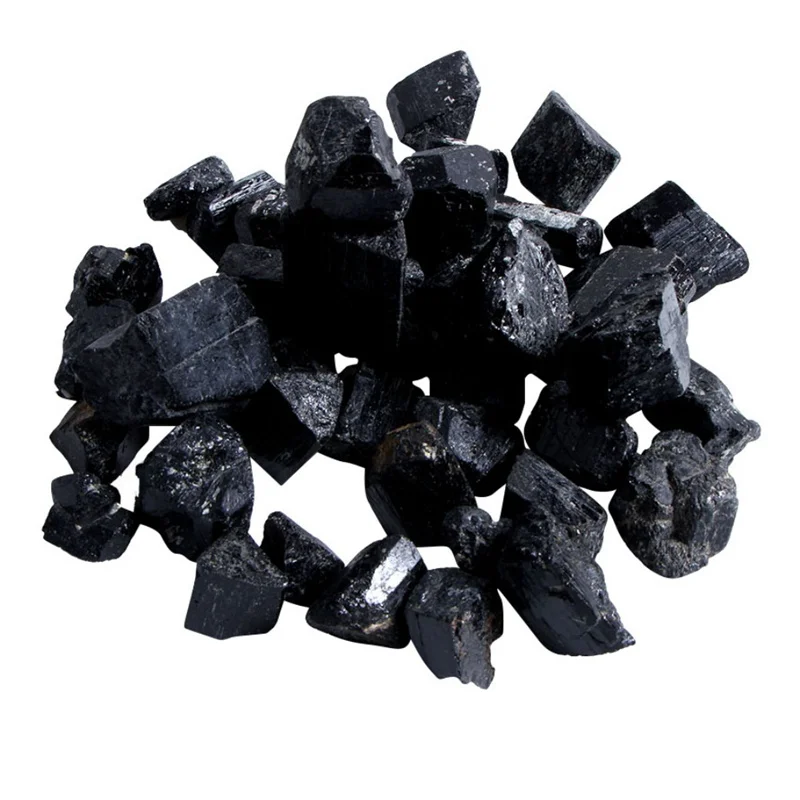 Фото Черные турмалиновые частицы Грубые каменные Хрустальный турмалин (мешок)