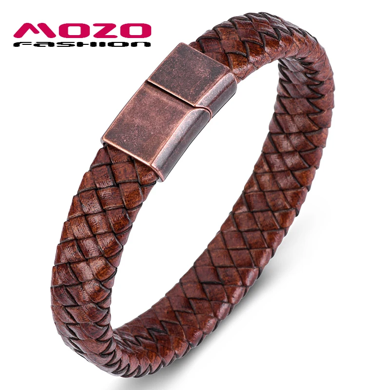 MOZO FASHION Classic Genuine Leather Retro Bracelet For Men Hand Charm Jewelry Braided Magnet Handmade Wholesale Price PS2171 
MOZO FASHION Classic Genuine Leather Retro Bracelet For Men Hand Charm Jewelry Braided Magnet Handmade Wholesale Price PS2171