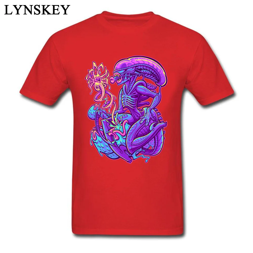T-shirts 3D Printed Short Sleeve Fashion Crew Neck 100% Cotton Tops Tees Normal Summer Autumn ALIEN PINUP Tee-Shirts for Men ALIEN PINUP red