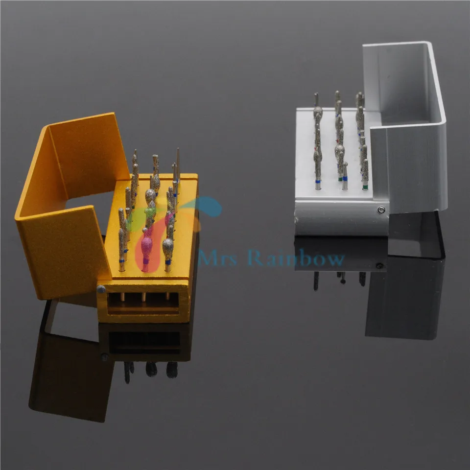 Dental Diamond Polishing Bur 60Pcs FG 1.6mm Diamond Bur Block Drill in 2 Block