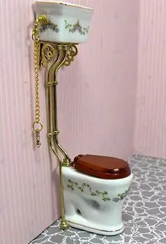 New Dollhouse Miniature Furniture Bathroom Toilet Closestool White Porcelain with chain
New Dollhouse Miniature Furniture Bathroom Toilet Closestool White Porcelain with chain