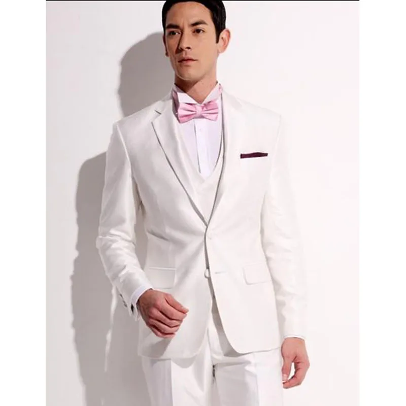 High Quality men Suit White Custom Made Notched Lapel One Button 2017 Groomsman Tuxedos Wedding Suits ( jacket+Pants+vest+tie)
High Quality men Suit White Custom Made Notched Lapel One Button 2017 Groomsman Tuxedos Wedding Suits ( jacket+Pants+vest+tie)